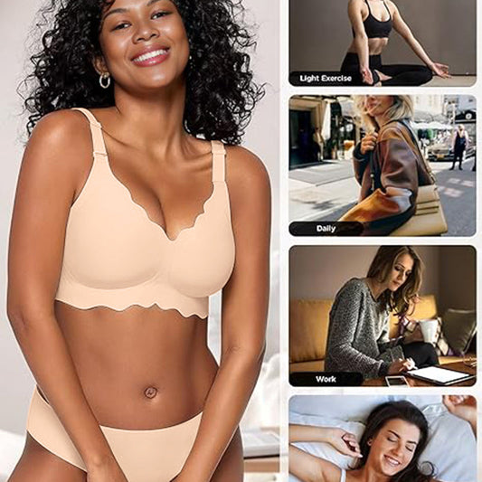 Soft Full Coverage Scalloped Wireless Jelly Bra