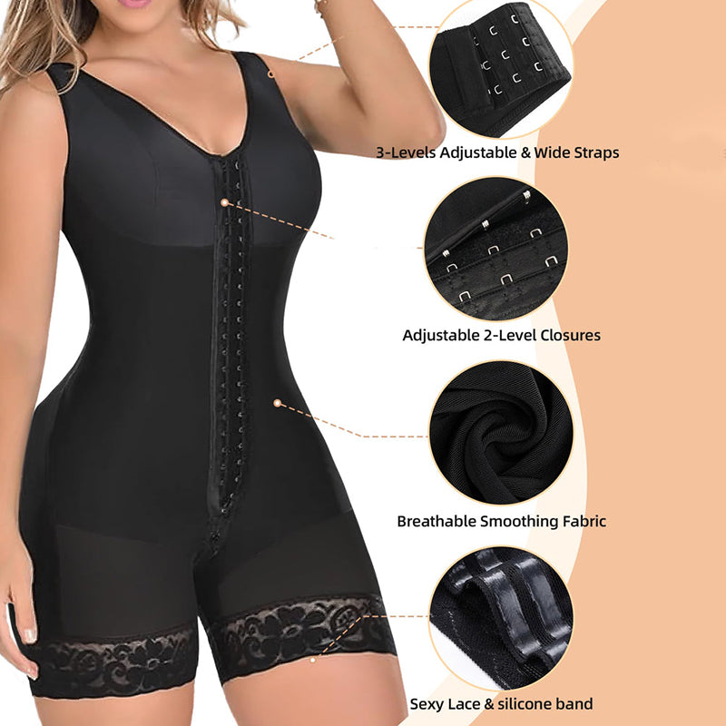 Tummy Control Post Surgery Full Body Shaper Butt Lifter With Zipper Crotch